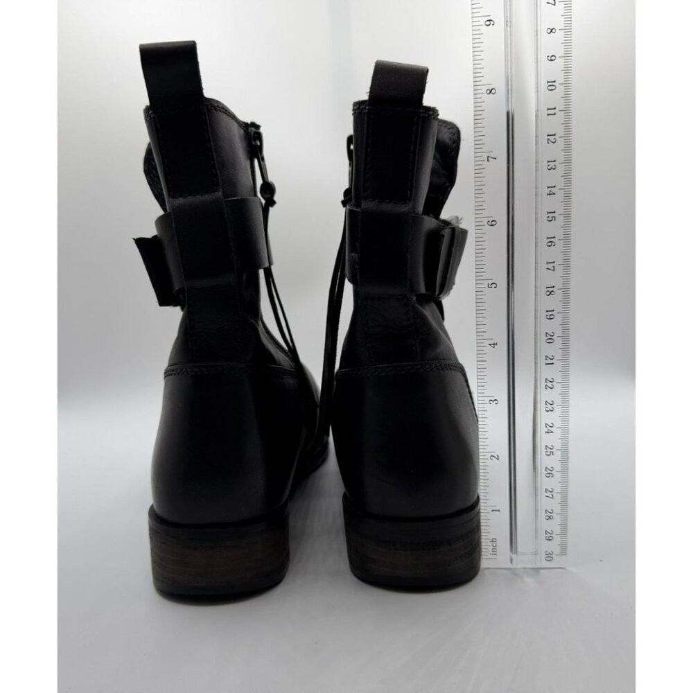 Vintage Foundry Co. Biker Bobbi Boots Women 8 Black Chunky Ankle Combat Shoes - Picture 11 of 16
